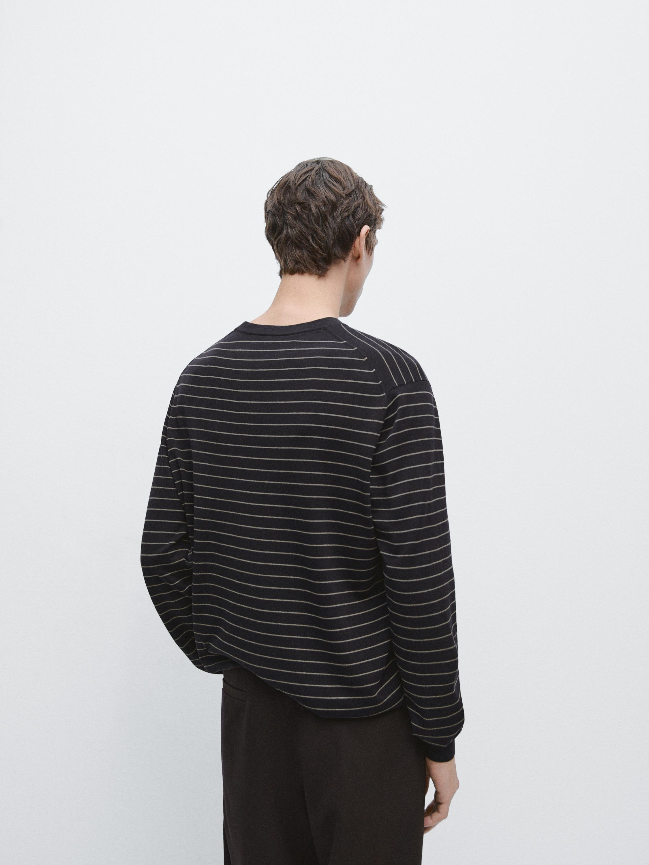 Pull rayé manches longues
